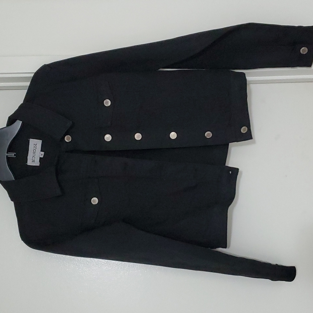 NWT Black Denim Style Jacket